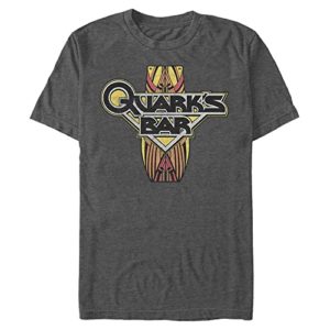Fifth Sun Big & Tall Star Trek: Deep Space Nine Quarks Vintage Logo Men’s Tops Short Sleeve Tee Shirt, Charcoal Heather, Large