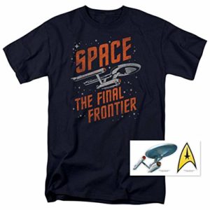 Star Trek Space The Final Frontier T Shirt & Stickers (X-Large) Navy