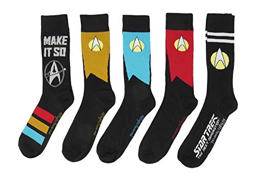 Star Trek The Next Generation Uniforms Crew Socks 5 Pair Pack