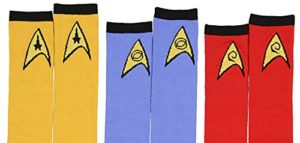 Star Trek Socks Uniform Knee High Costume Dress Adult Men Women (3 Pack)