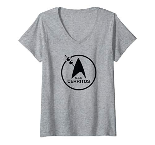 Womens Star Trek: Lower Decks Cerritos Bar Logo V-Neck T-Shirt