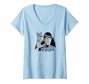Womens Star Trek Live Long and Prosper Spock Sketch V-Neck T-Shirt