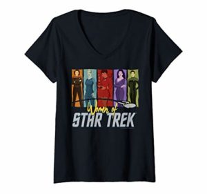 Womens Star Trek Women Of Star Trek 5 Silouhette’s V-Neck T-Shirt