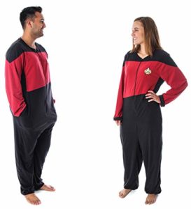 Star Trek Women’s The Next Generation TNG Picard Command Uniform One Piece Costume Pajama Union Suit (L/XL)