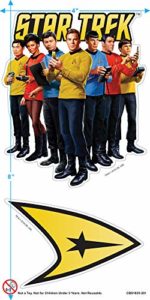 Star Trek Illustrated Crew Classic TV Show T Shirt & Stickers (Large) Navy