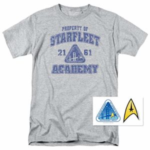 Popfunk Star Trek Distressed Starfleet Academy T Shirt & Stickers (X-Large) Athletic Heather