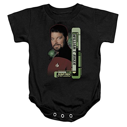 Star Trek Riker Infant One-Piece Snapsuit, 12 Months Black