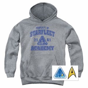 Popfunk Star Trek Distressed Starfleet Academy Kids Youth Pullover Hoodie & Stickers (X-Large)
