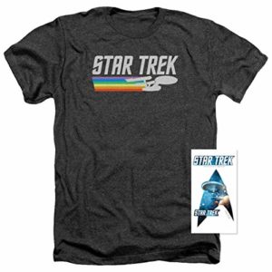 Star Trek Hyperspace Spectrum T Shirt & Stickers (Medium) Charcoal Heather