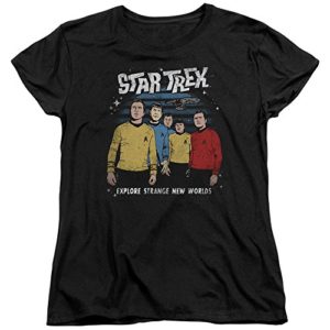 Star Trek Original Series Cast Explore Strange New Worlds Women’s T-Shirt Tee Black