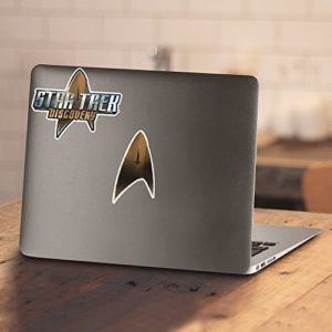 Popfunk Star Trek Discovery Logo T Shirt & Stickers (XXXX-Large) Black