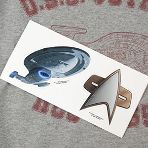 Star Trek USS Voyager Distressed Retro T Shirt & Stickers (Large) Athletic Heather