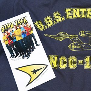 Popfunk Star Trek USS Enterprise T Shirt (XX-Large) Navy